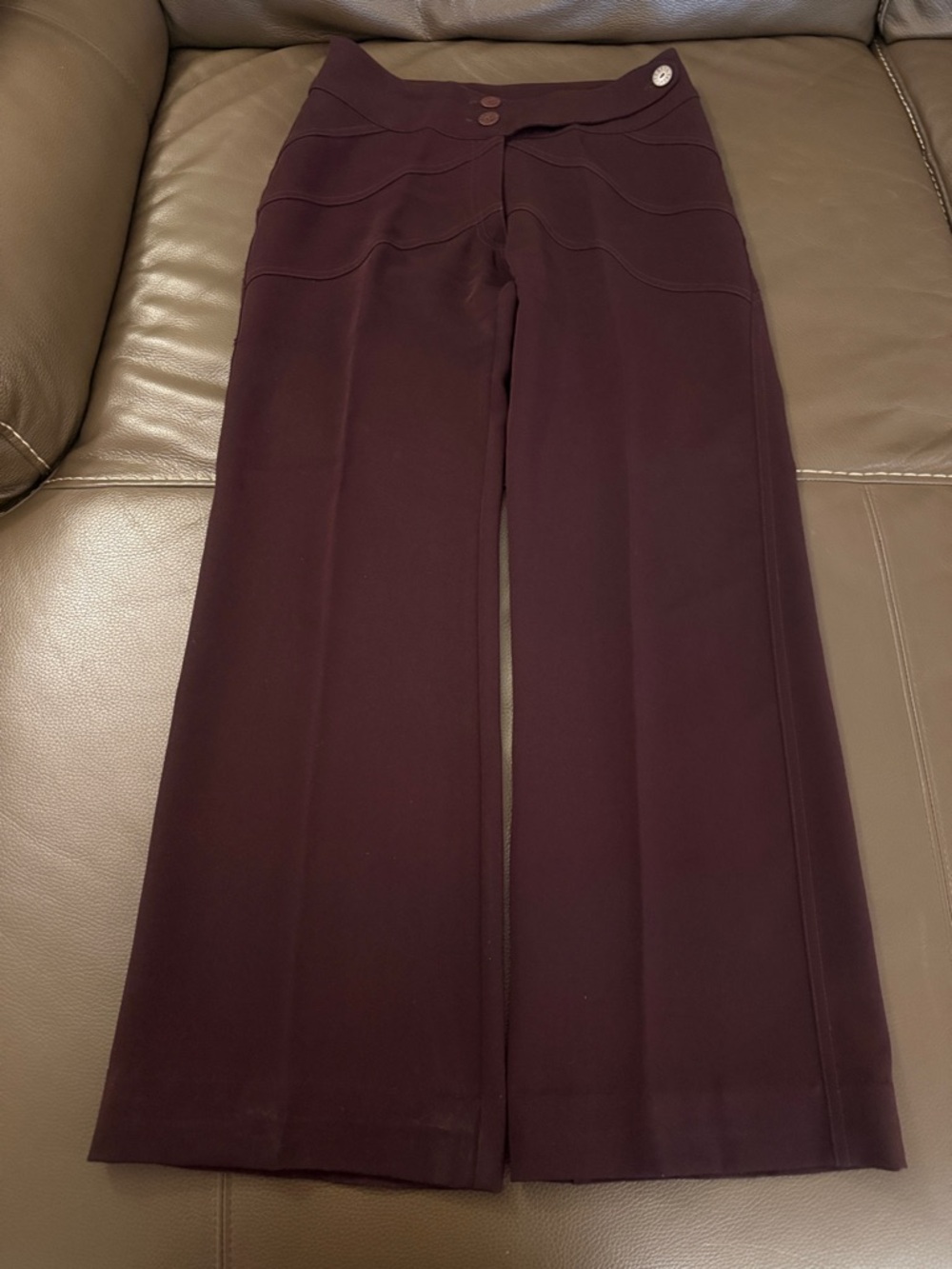 Wide-Leg Women's Pants in Deep Burgundy